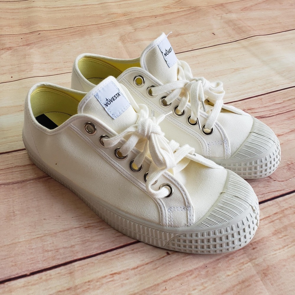 Novesta Star‎ Master Shoes Unisex Kids Size 10 White Canvas Low Top Sneaker